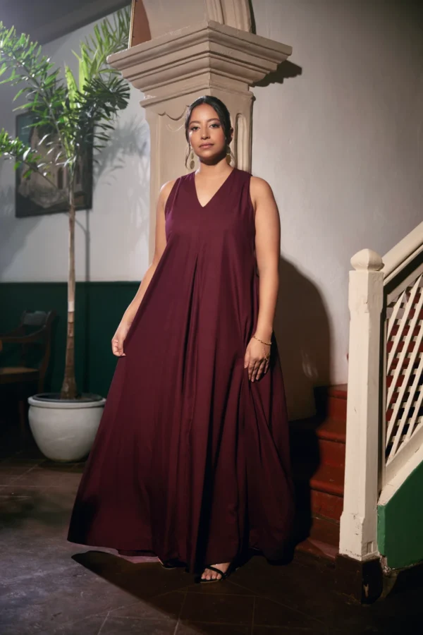 v neck dress, relaxed fit, maxi dress