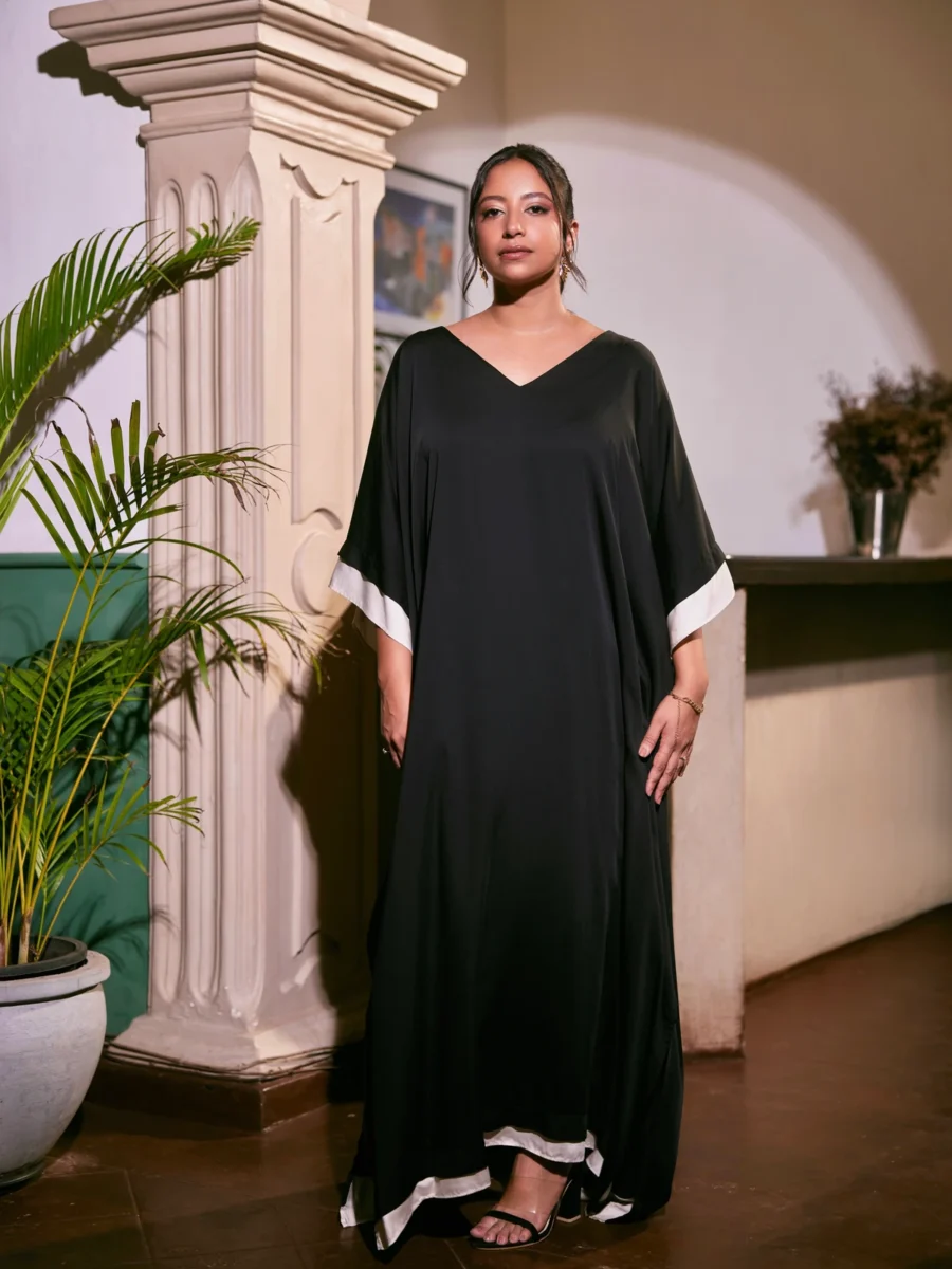 dresses, v neck kaftan, free size