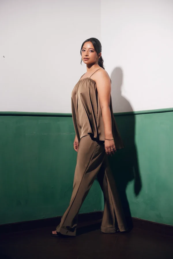 evening wear, asymmetric, bias cut, strappy, elasticated waistband